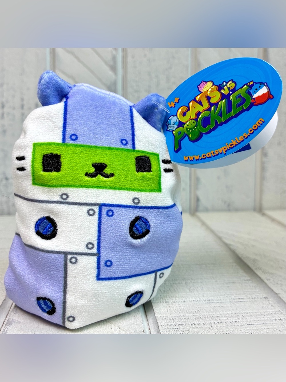 Cats Vs Pickles Cyborg Cat #505 Collectible Bean Plush Toy 5” Cepia, LLC. 2023